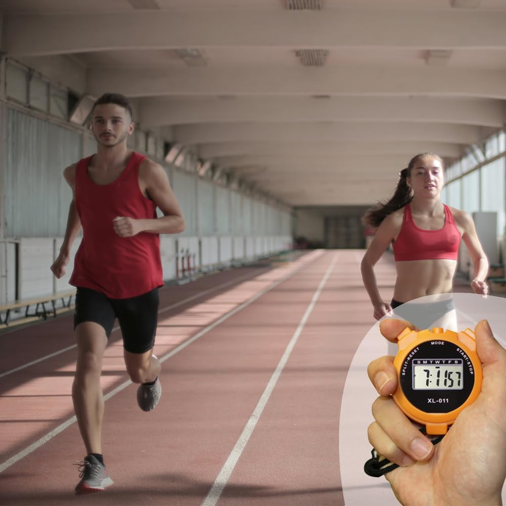 6-Pack Multi-Function Electronic Digital Stopwatch Timer, Large Display with Date Time and Alarm Function, Sports Coaches Fitness Coaches and Referees