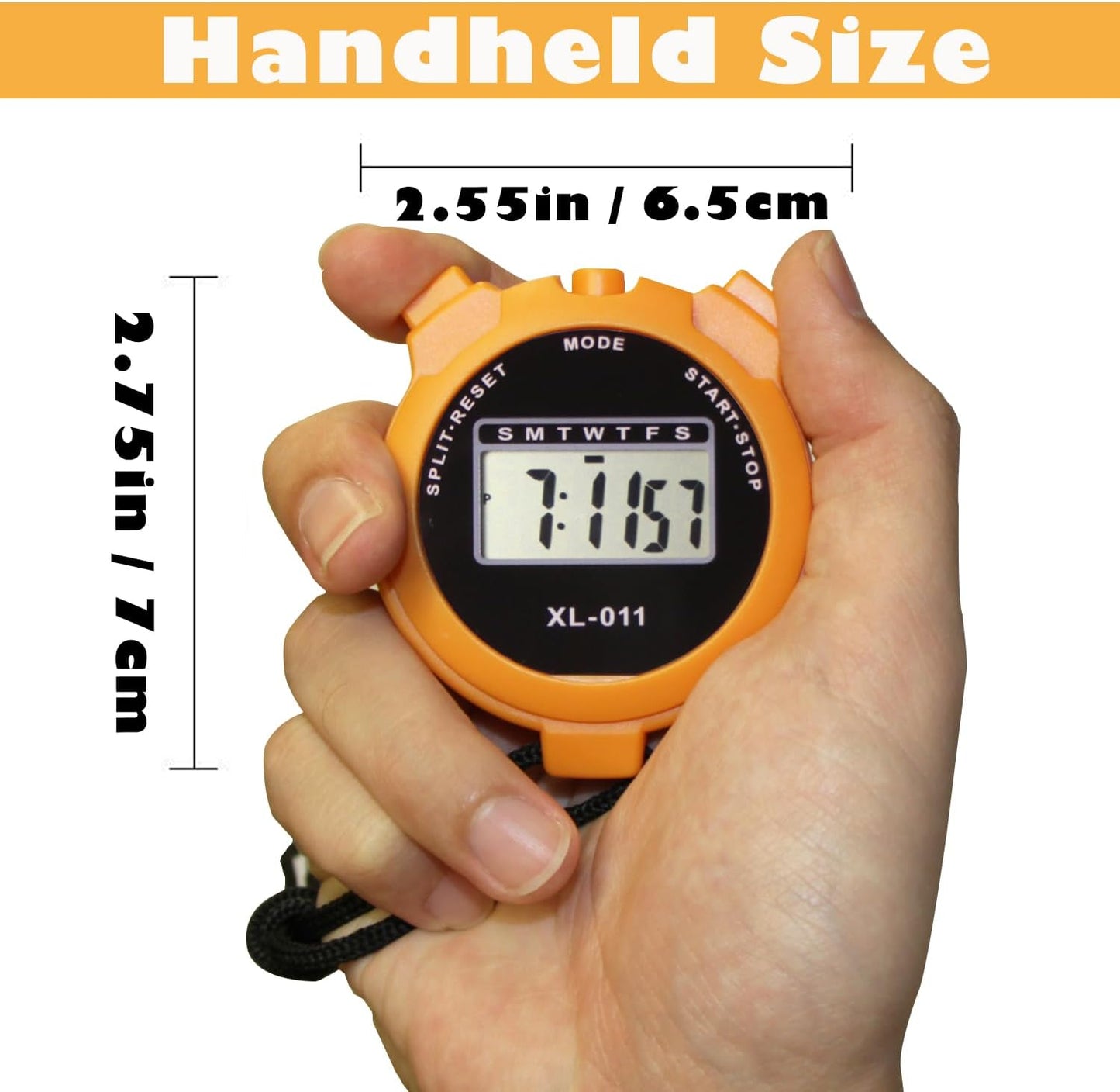 6-Pack Multi-Function Electronic Digital Stopwatch Timer, Large Display with Date Time and Alarm Function, Sports Coaches Fitness Coaches and Referees