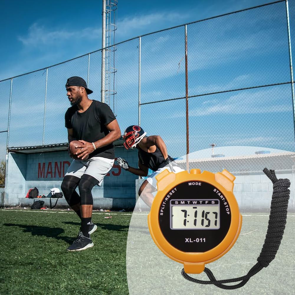 6-Pack Multi-Function Electronic Digital Stopwatch Timer, Large Display with Date Time and Alarm Function, Sports Coaches Fitness Coaches and Referees