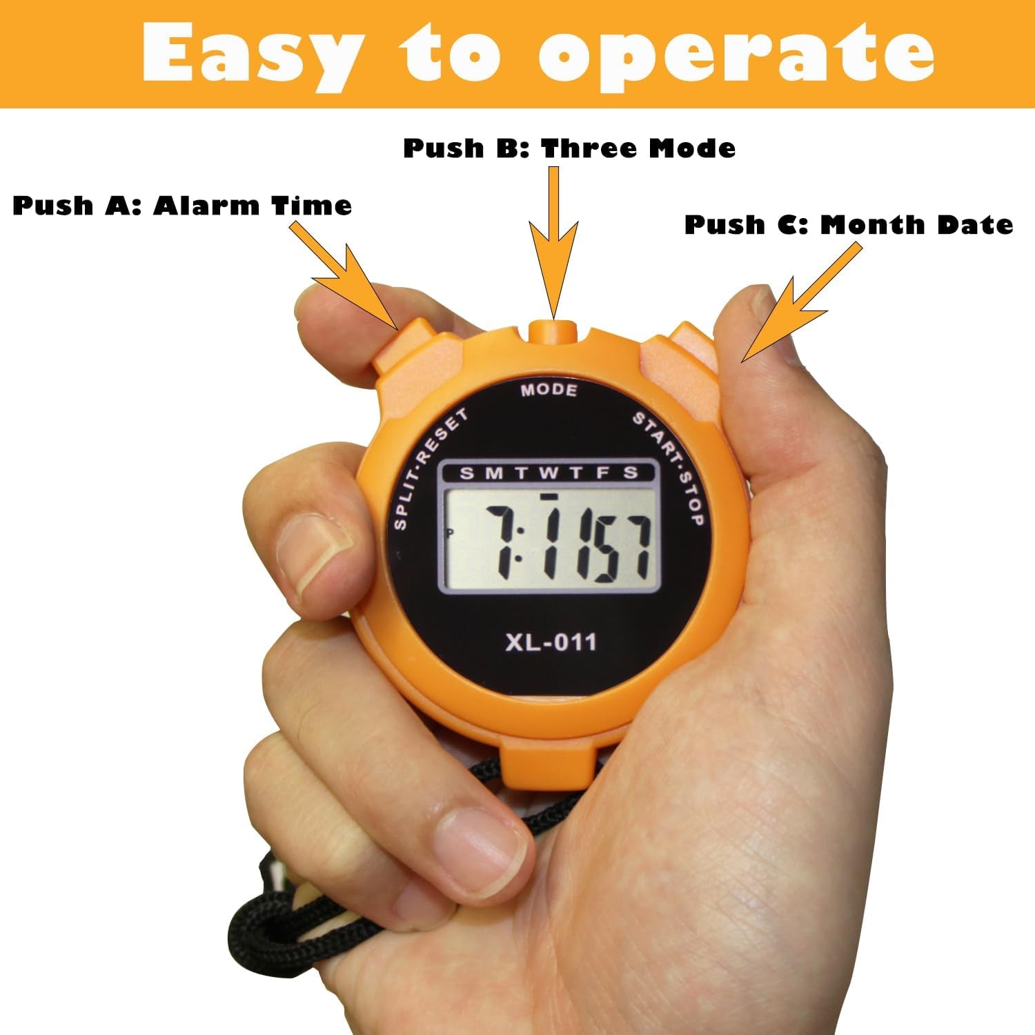6-Pack Multi-Function Electronic Digital Stopwatch Timer, Large Display with Date Time and Alarm Function, Sports Coaches Fitness Coaches and Referees