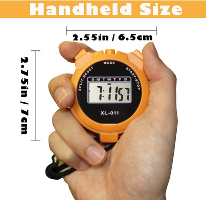 6-Pack Multi-Function Electronic Digital Stopwatch Timer, Large Display with Date Time and Alarm Function, Sports Coaches Fitness Coaches and Referees